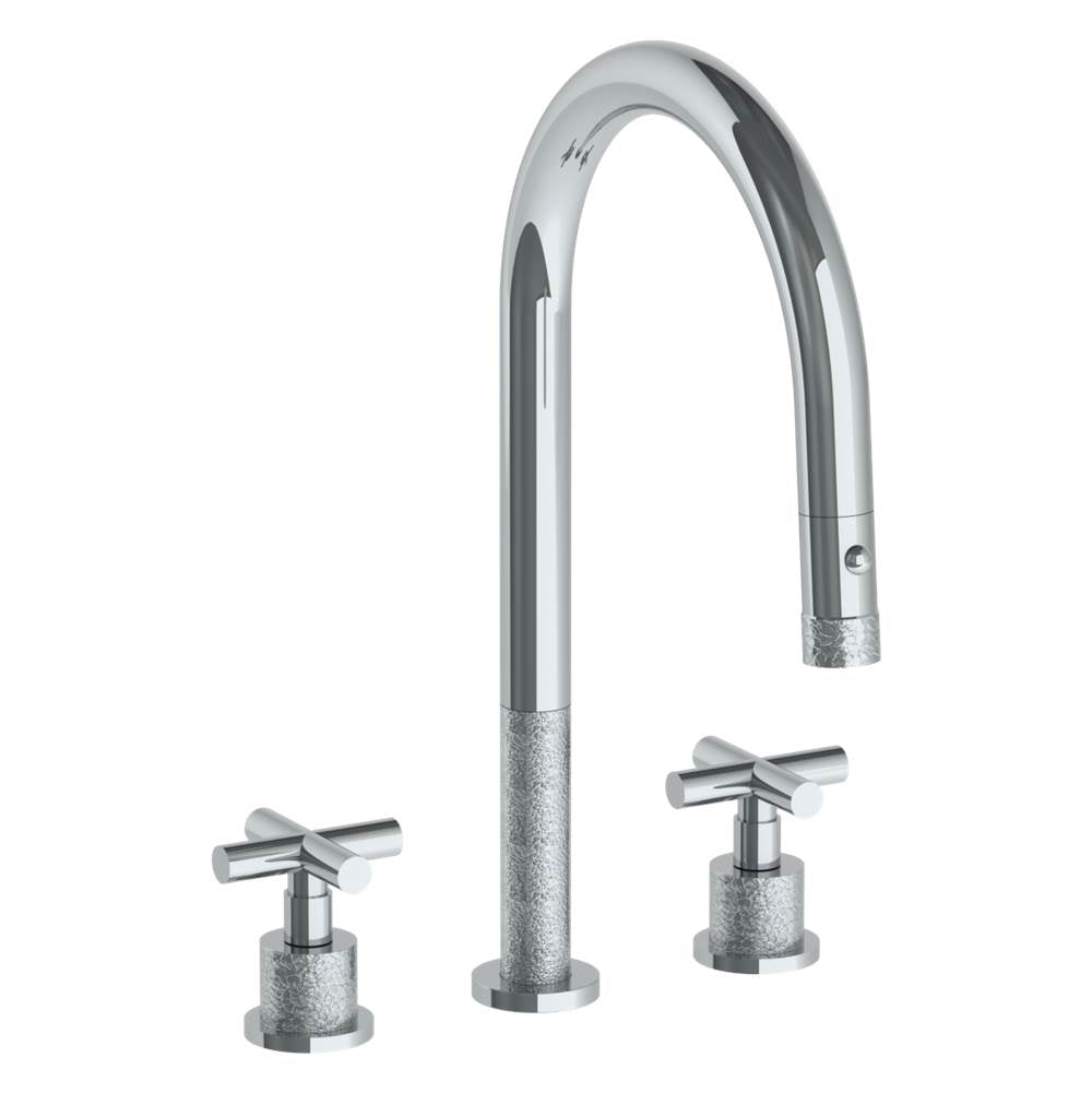Watermark 27-7PG215 Deck Mounted 3 Hole Gooseneck Kitchen Faucet With Pull Down Spray - Parent