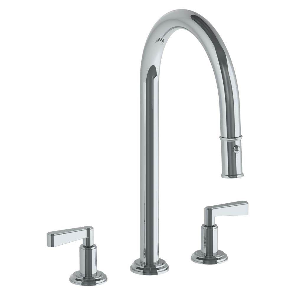Watermark 29-7PG2-TR24 Deck Mounted 3 Hole Gooseneck Kitchen Faucet With Pull Down Spray - Parent