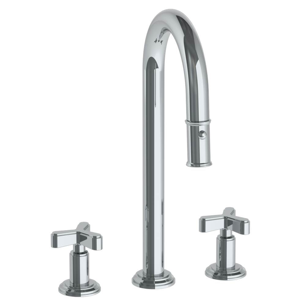 Watermark 29-9PG4-TR25 Deck Mounted 3 Hole Gooseneck Prep Faucet With Pull Down Spray - Parent
