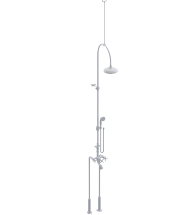 Rubinet 2FRVC Floor Mount Tub Shower With Hand Held Shower