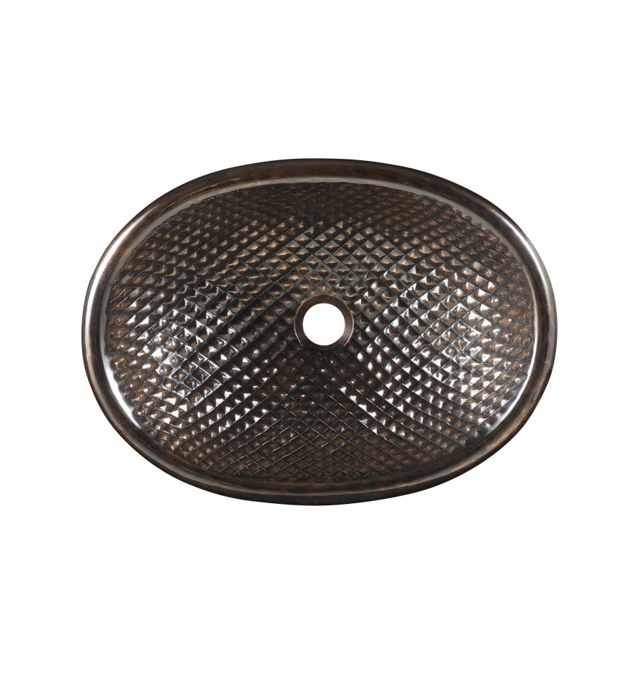 Thompson Traders 2OBN-DQ Limited Editions Diamond Quilt Matisse Handcrafted Oval diamond quilt texture Black Nickel