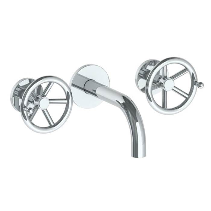 Watermark 31-2.2S-BKA1 Brooklyn Wall Mounted 3 Hole Lavatory Set With 6" Spout
