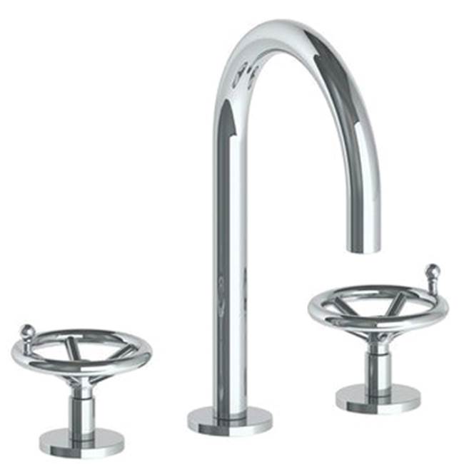Watermark 31-2G-BKA1 Brooklyn Deck Mounted 3 Hole Extended Gooseneck Lavatory Set