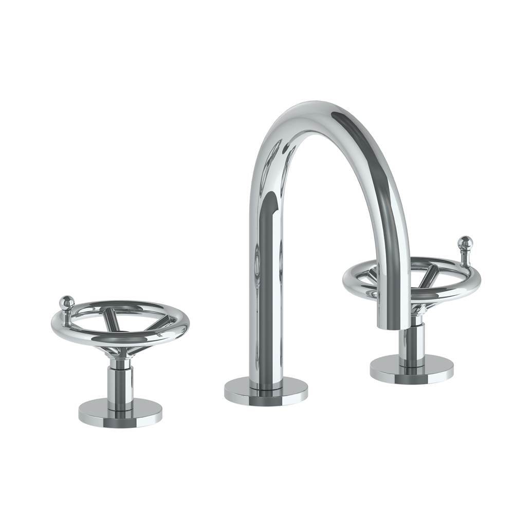 Watermark 31-2GS-BKA1 Brooklyn Deck Mounted 3 Hole Gooseneck Lavatory Set