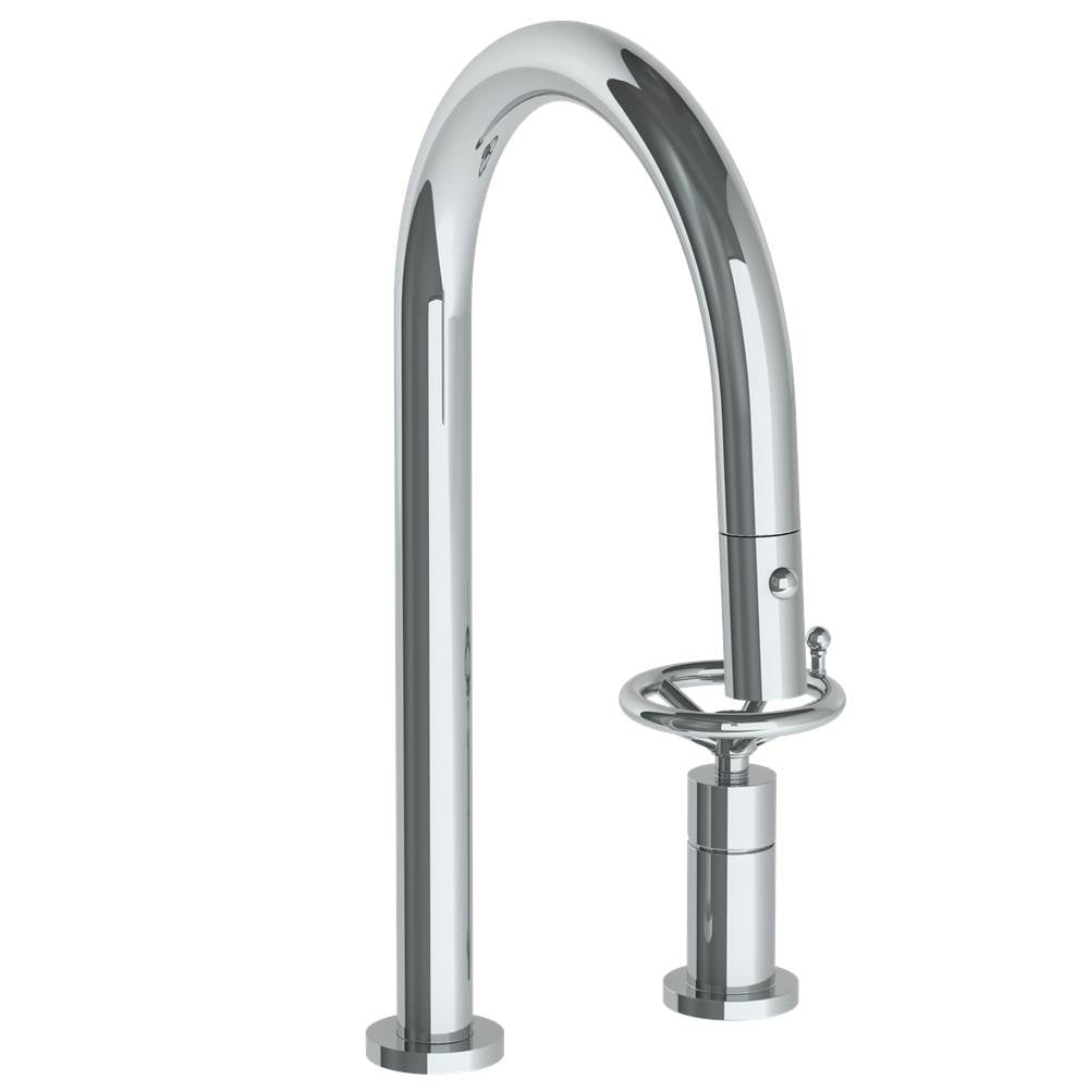 Watermark 31-7.1.3PG2-BKA1V Deck Mounted 2 Hole Gooseneck Kitchen Faucet With Pull Down Spray - Parent