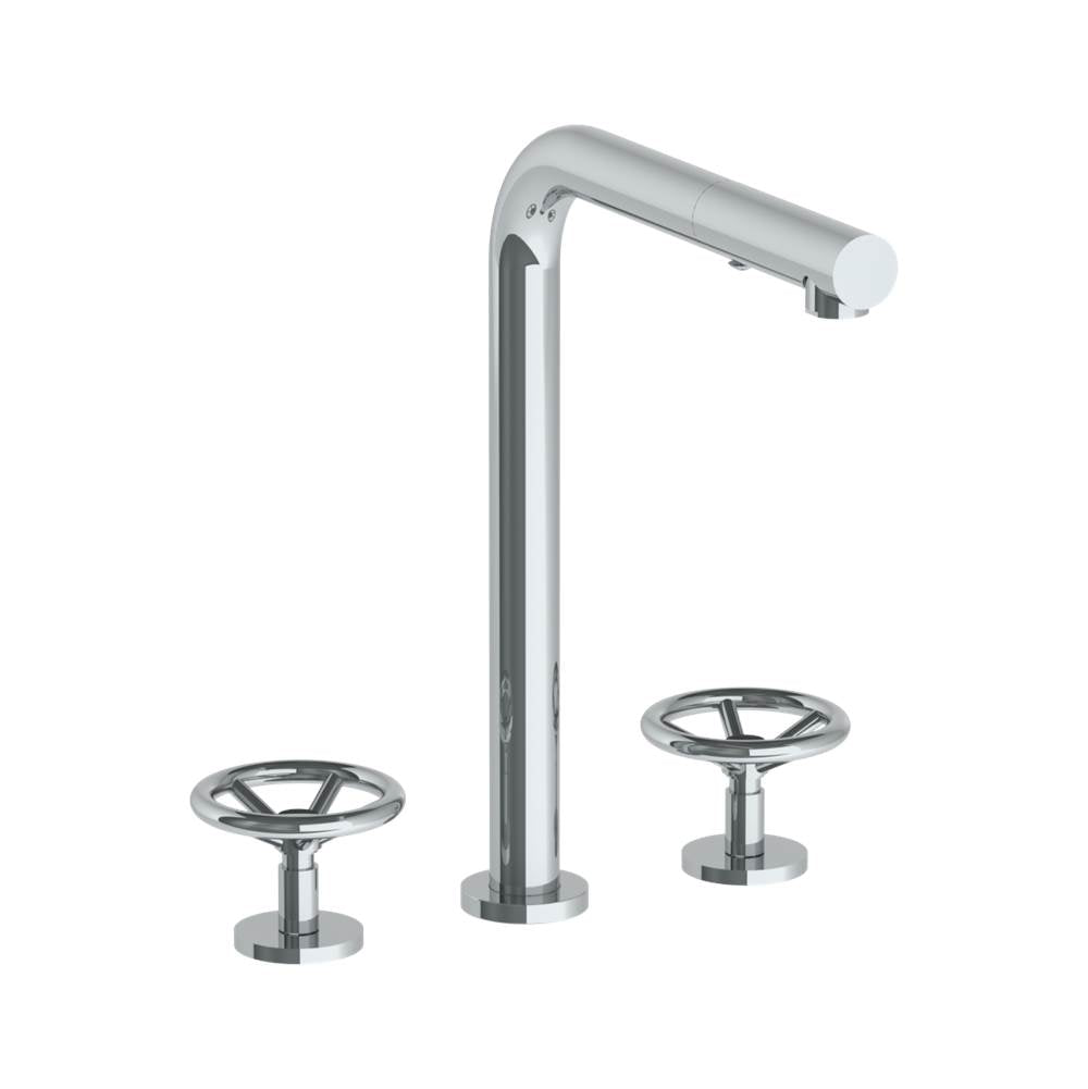 Watermark 31-7P1-BK Deck Mounted 3 Hole Square Top Kitchen Faucet With Pull Out Spray - Parent