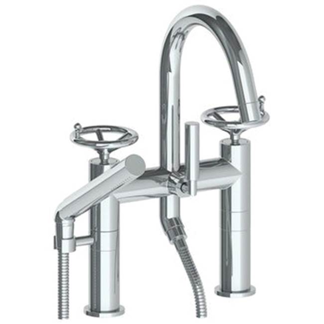 Watermark 31-8.2-BKA1 Brooklyn Deck Mounted Exposed Gooseneck Bath Set With Hand Shower