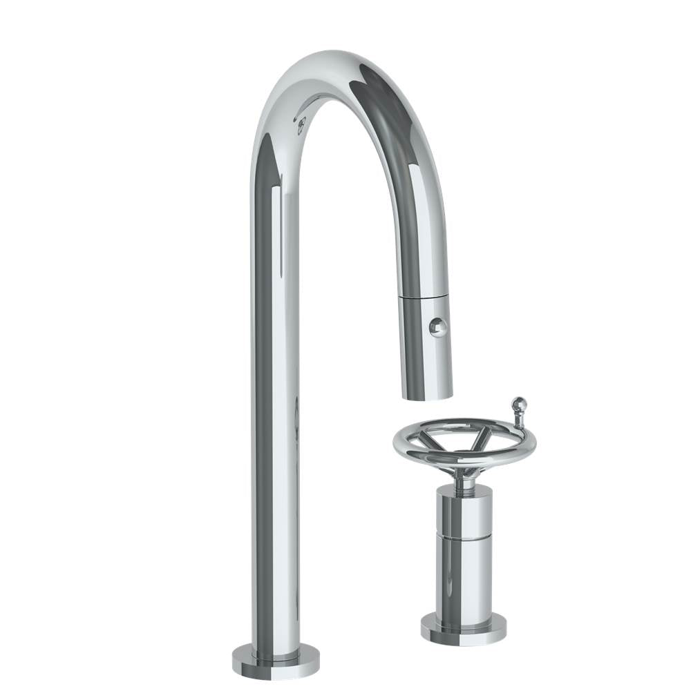 Watermark 31-9.1.3PG2-BKA1V Deck Mounted 2 Hole Gooseneck Prep Faucet With Pull Down Spray - Parent