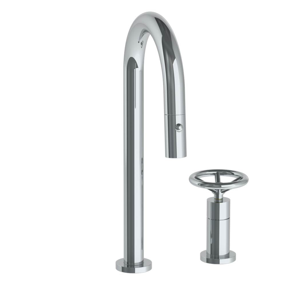 Watermark 31-9.1.3PG2-BKV Deck Mounted 2 Hole Gooseneck Prep Faucet With Pull Down Spray - Parent