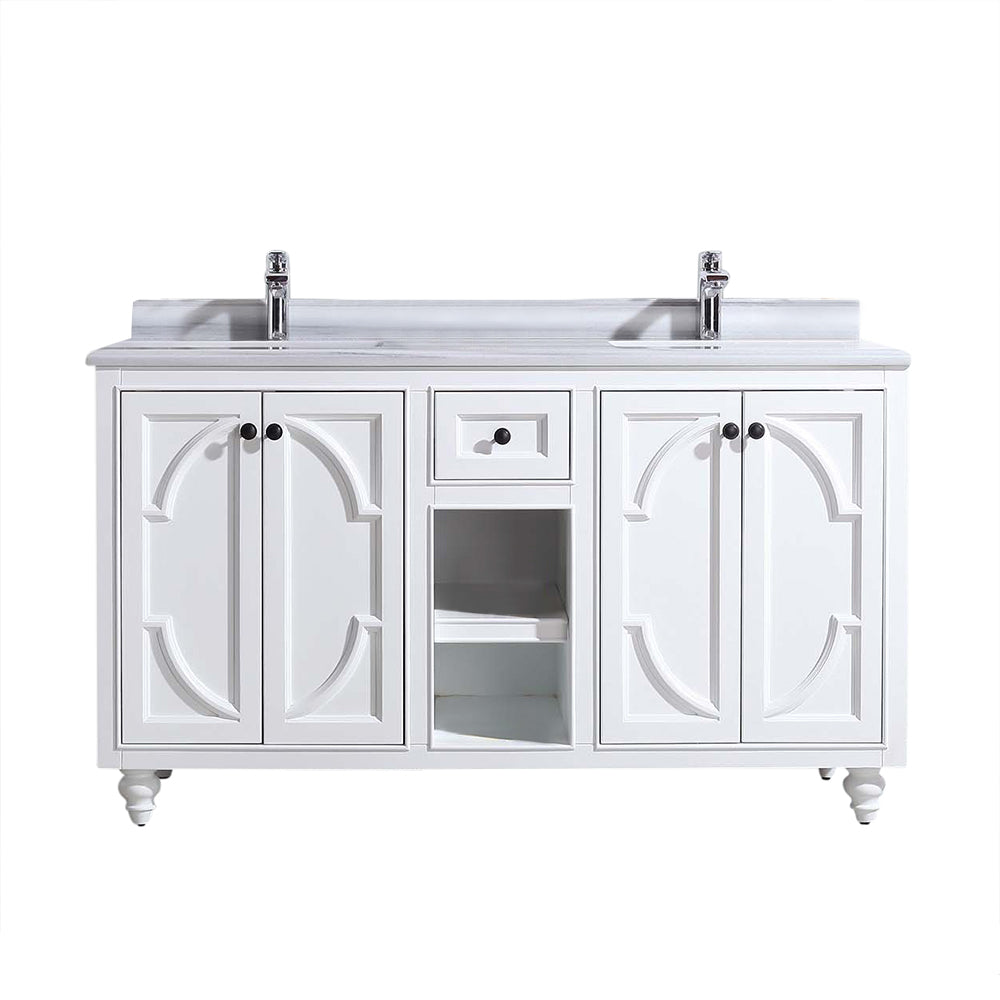 Laviva 313613-60W Odyssey 60" Double Sink Bathroom Vanity with Countertop