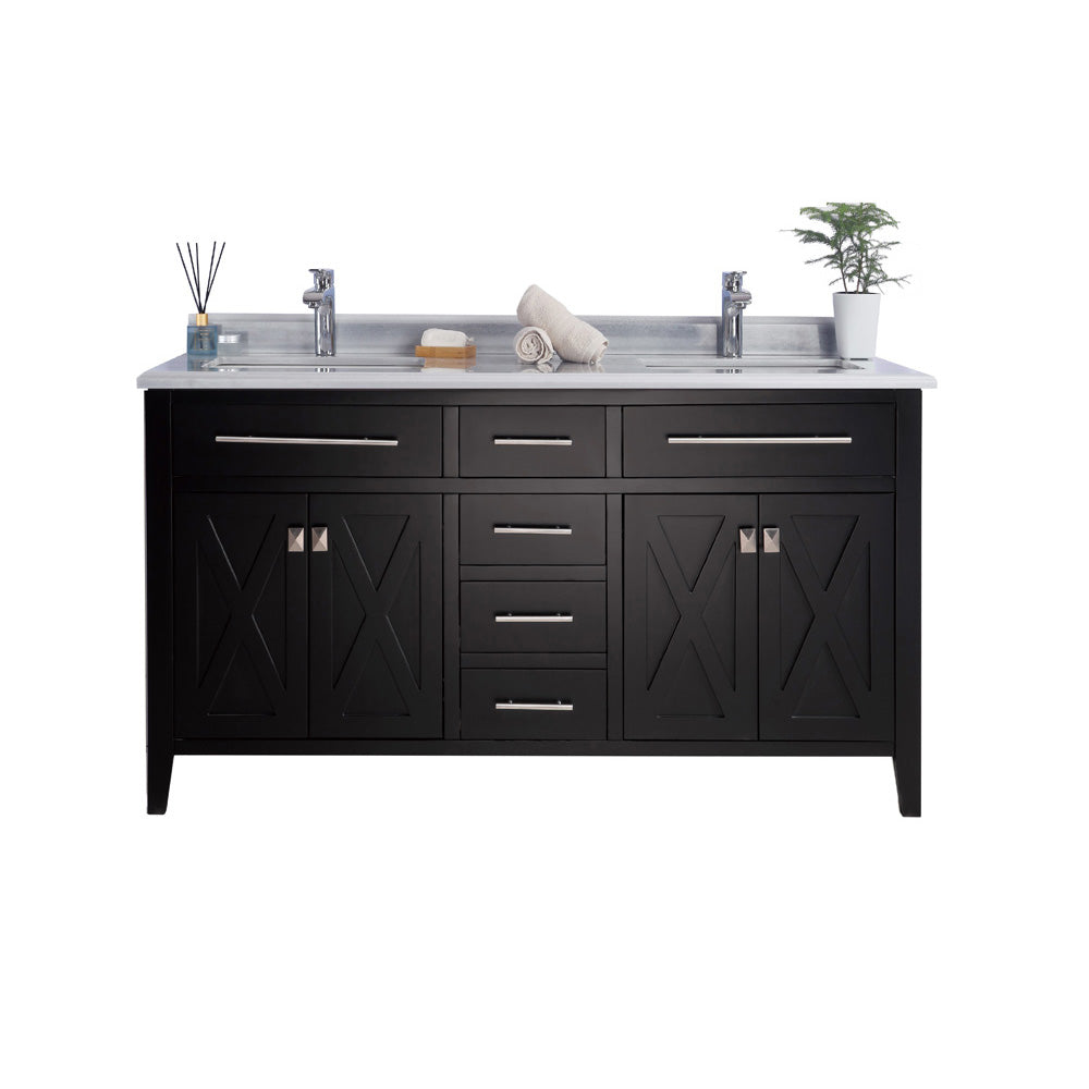 Laviva 313YG319-60E Wimbledon 60" Double Sink Bathroom Vanity with Countertop