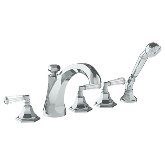 Watermark 314-8.205.1-CRY4 Beverly Deck Mounted 5 Hole Extended Bath Set