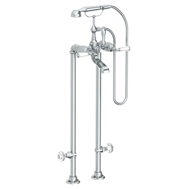 Watermark 314-8.3STP-CRY4 Beverly Floor Standing Bath Set With Hand Shower & Shut-Off Valves