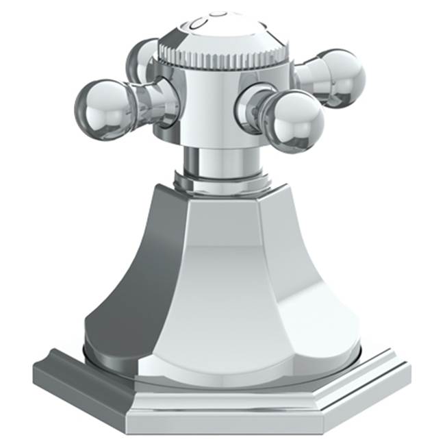 Watermark 314-DTC-XX Beverly Trim For Deck Mounted Valve. Porcelain Cross Button On Xx Trim Engraved "Cold"