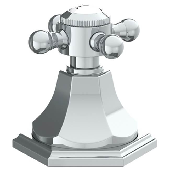 Watermark 314-DTH-XX Beverly Trim For Deck Mounted Valve. Porcelain Cross Button On Xx Trim Engraved "Hot"