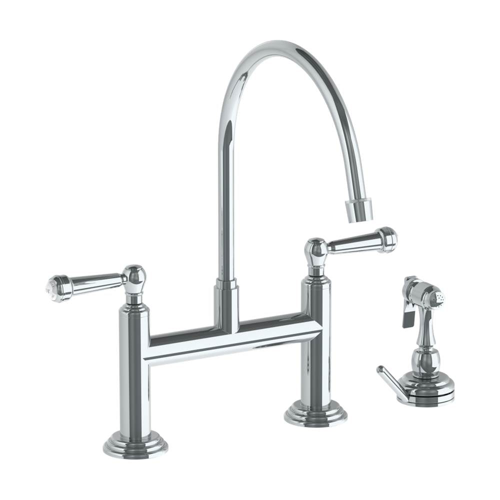 Watermark 321-7.65EG-S2 Deck Mounted Bridge Extended Gooseneck Kitchen Faucet With Independent Side Spray - Parent