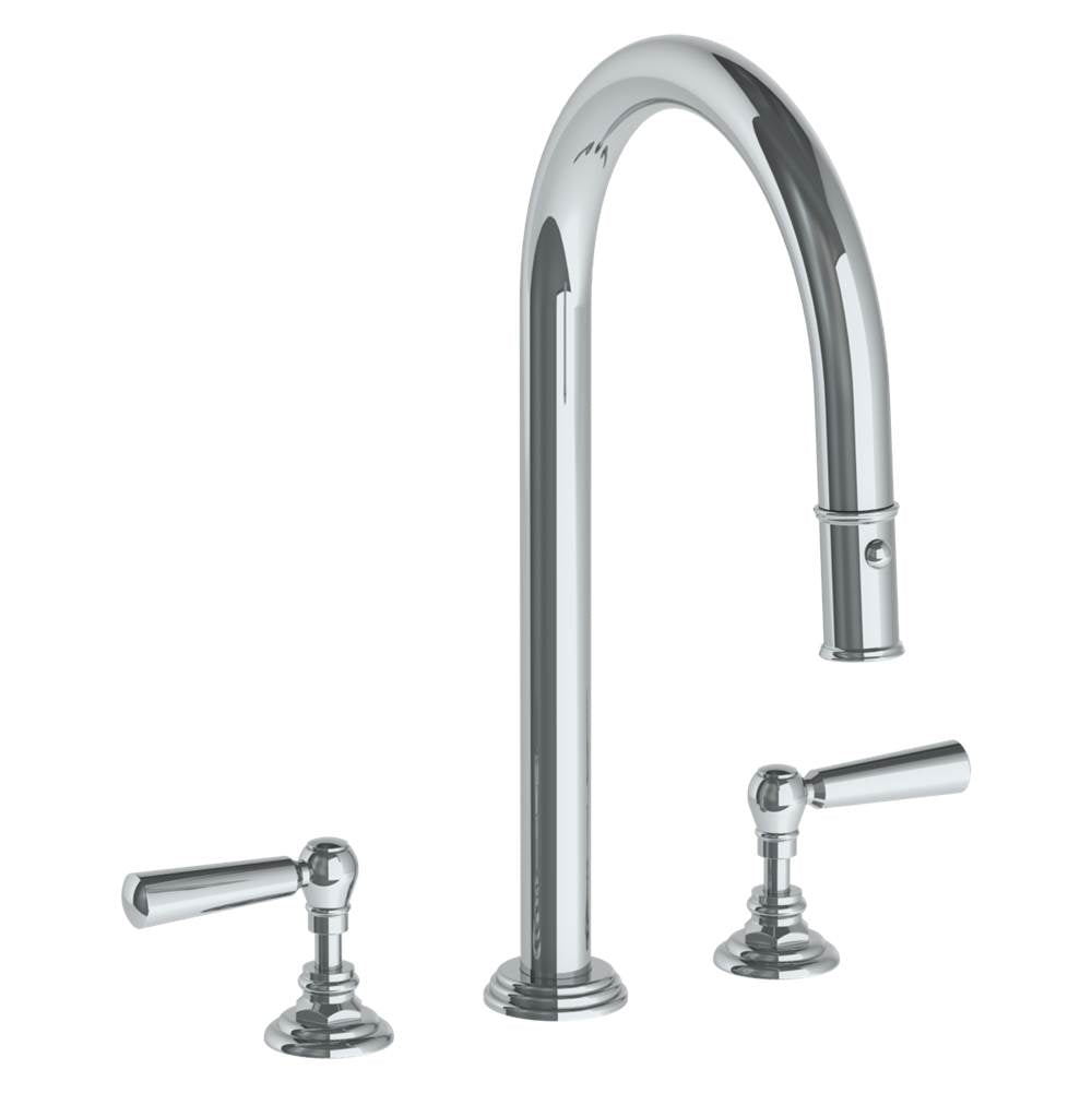 Watermark 321-7PG2-S1A Deck Mounted 3 Hole Gooseneck Kitchen Faucet With Pull Down Spray - Parent