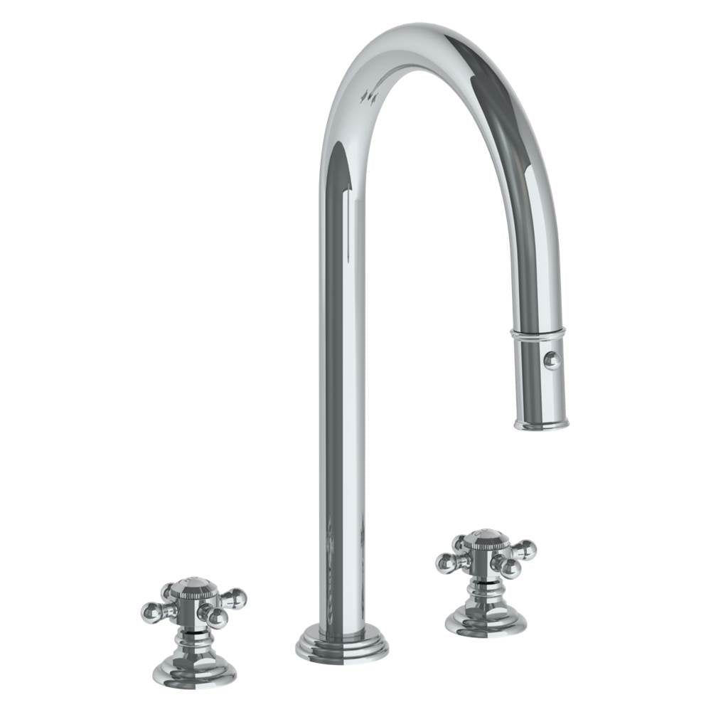 Watermark 321-7PG2-V Deck Mounted 3 Hole Gooseneck Kitchen Faucet With Pull Down Spray - Parent