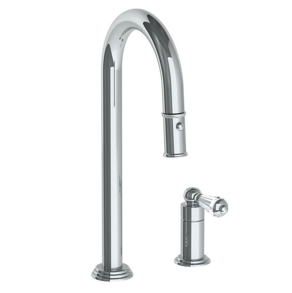 Watermark 321-9.1.3PG2-SWAV Deck Mounted 2 Hole Gooseneck Prep Faucet With Pull Down Spray - Parent