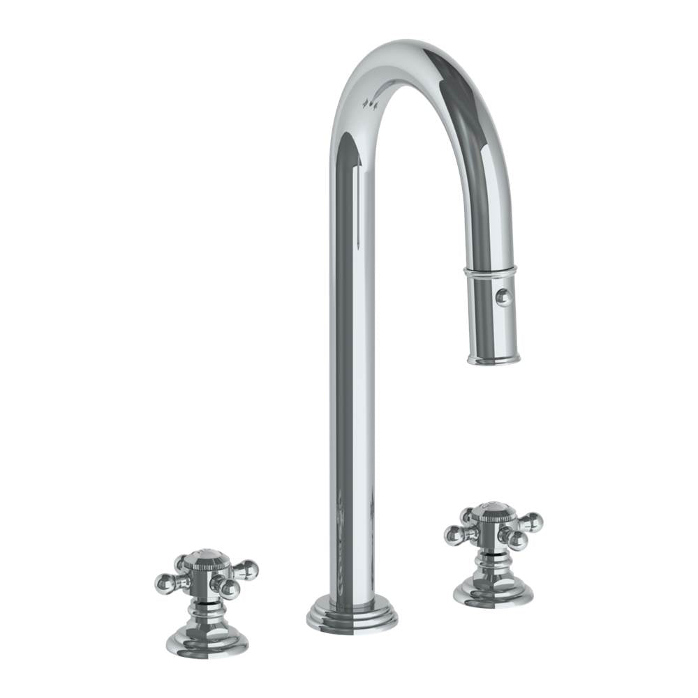 Watermark 321-9PG4-V Deck Mounted 3 Hole Gooseneck Top Prep Faucet With Pull Down Spray - Parent