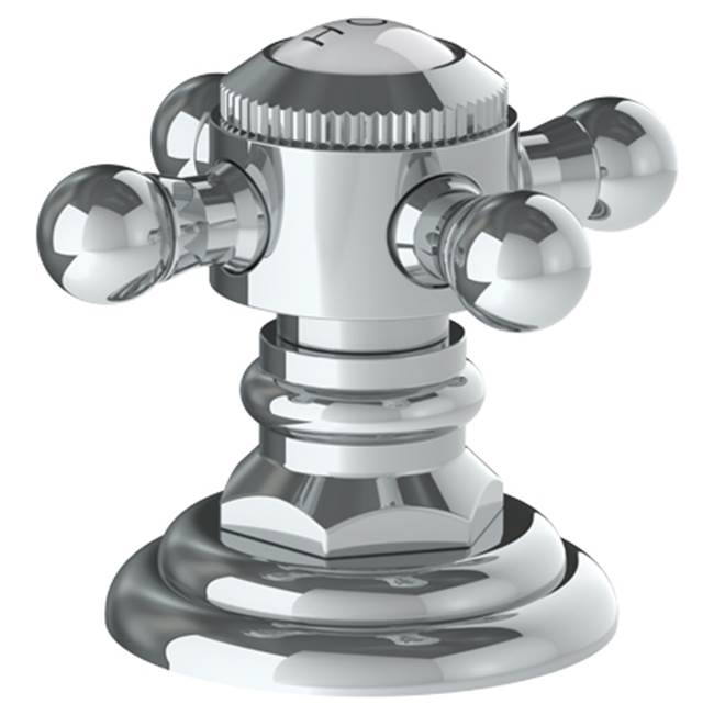 Watermark 321-DTH-V Stratford Trim For Deck Mounted Valve. Porcelain Cross & Lever Buttons Engraved "Hot
