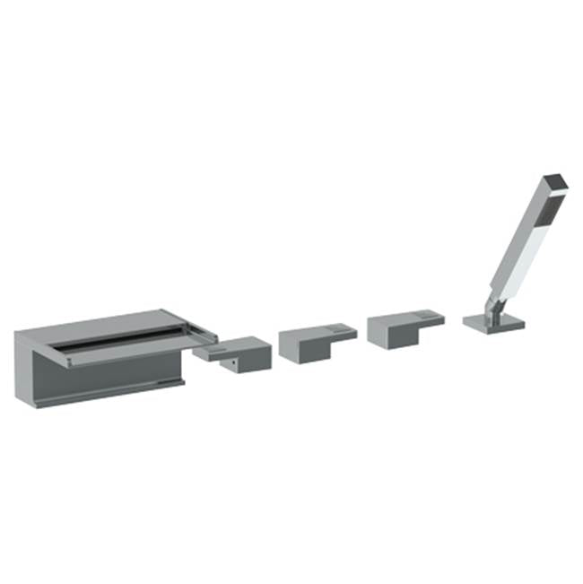 Watermark 35-8.1WF-ED3 Edge Deck Mounted 5 Hole Bath Set With Waterfall Spout