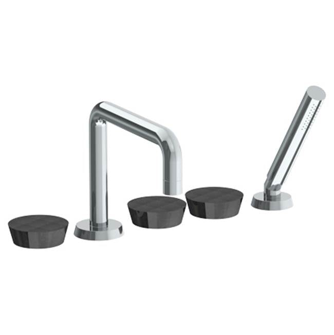Watermark 36-8.26.1-NM Zen Deck Mounted 5 Hole Square Bath Set