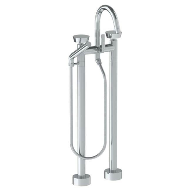 Watermark 36-8.3-BL1 Zen Floor Standing Gooseneck Bath Set With Slim Hand Shower