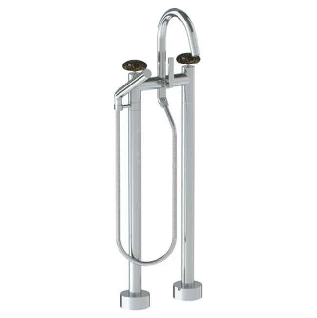 Watermark 36-8.3-MM Zen Floor Standing Gooseneck Bath Set With Slim Hand Shower