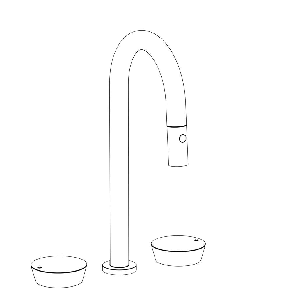 Watermark 36-9PG4-NM Deck Mounted 3 Hole Gooseneck Prep Faucet With Pull Down Spray - Parent