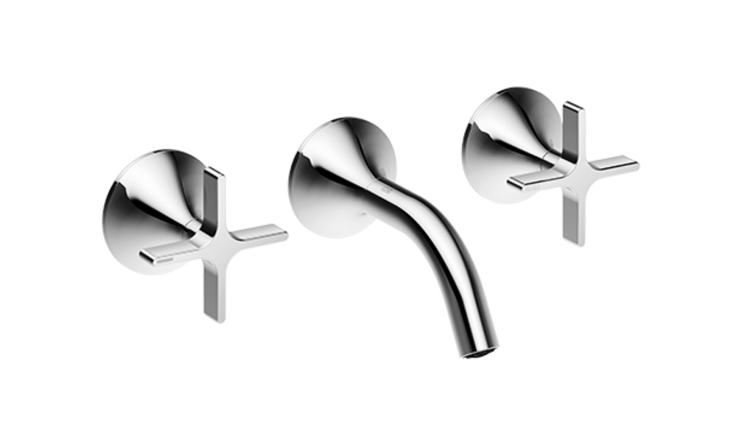 Dornbracht 36702809 Vaia Wall-Mounted Three-Hole Lavatory Mixer Without Drain
