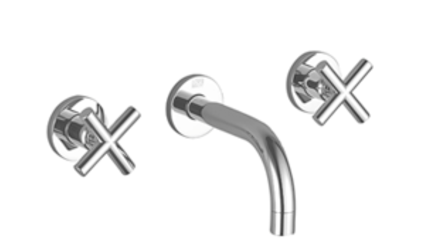 Dornbracht 36707892 Tara Wall-Mounted Three-Hole Lavatory Mixer Without Drain