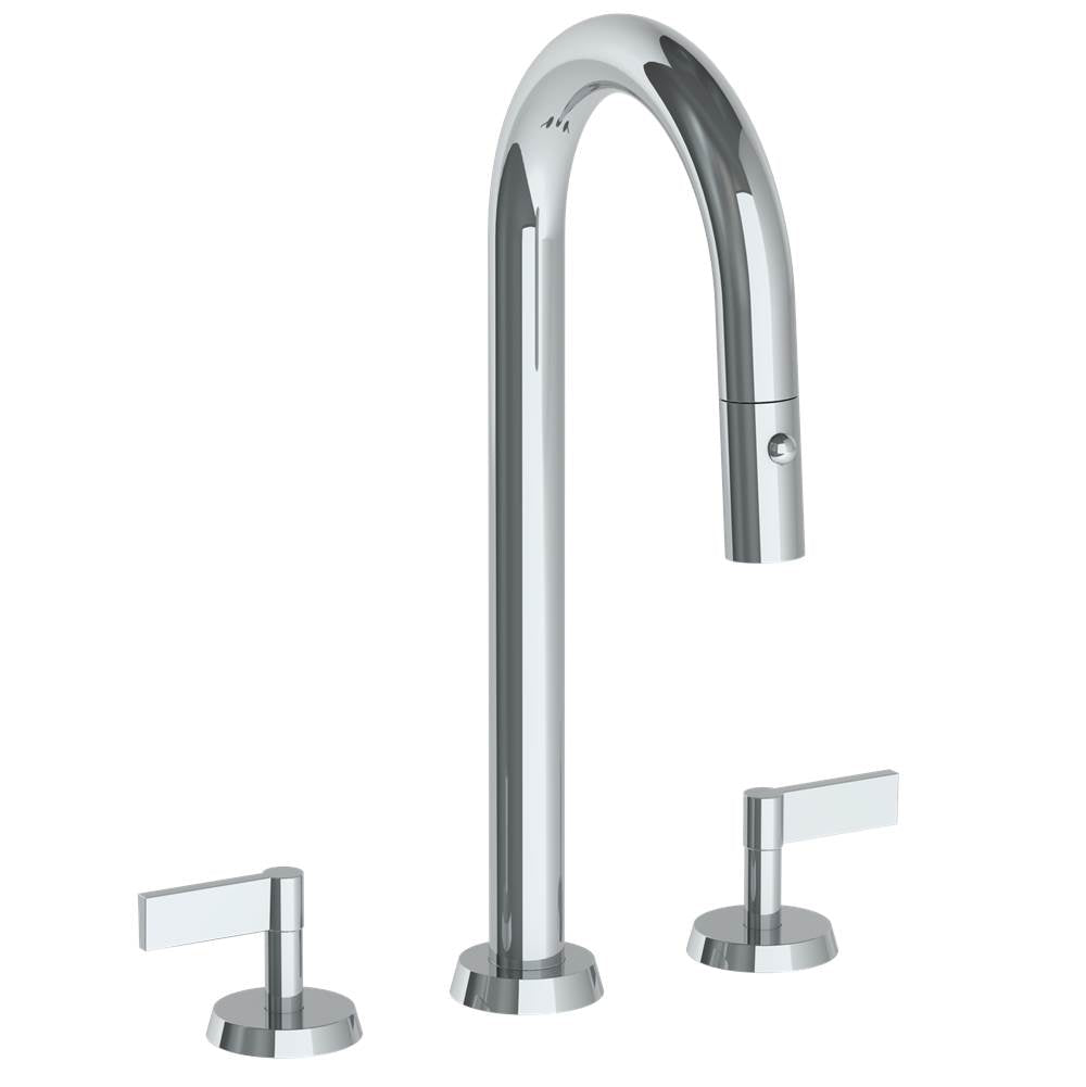 Watermark 37-9PG4-BL2 Deck Mounted 3 Hole Gooseneck Prep Faucet With Pull Down Spray - Parent