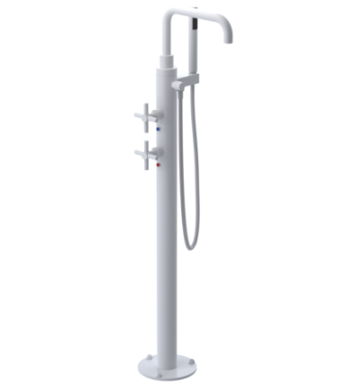Rubinet 3GGNC Floor Mount Tub Filler With Hand Held Shower