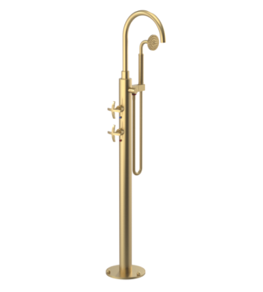 Rubinet 3GLAC Floor Mount Tub Filler With Hand Held Shower
