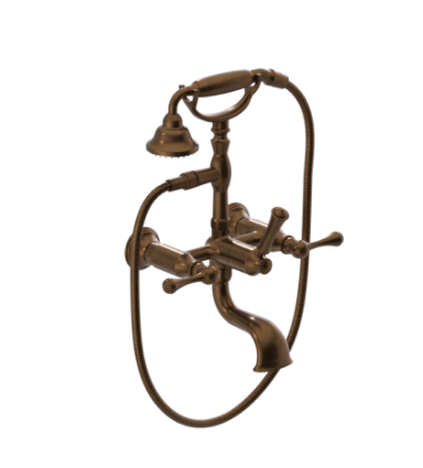 Rubinet 3WFML Wall Mount Tub Filler With Hand Held Shower