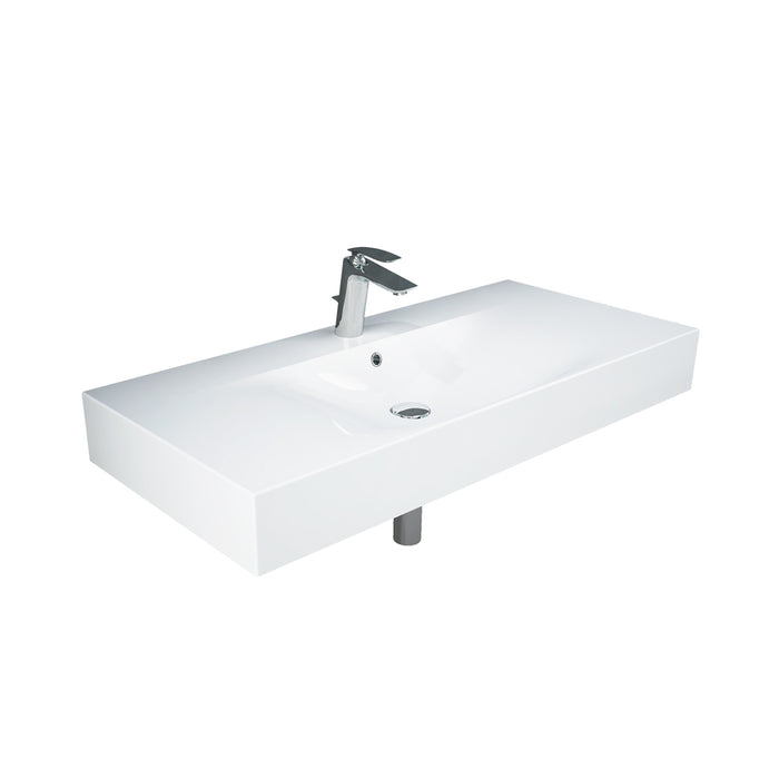 Barclay 4-1624WH Des 1010 Wall - Hung Basin 4 Centerset - White