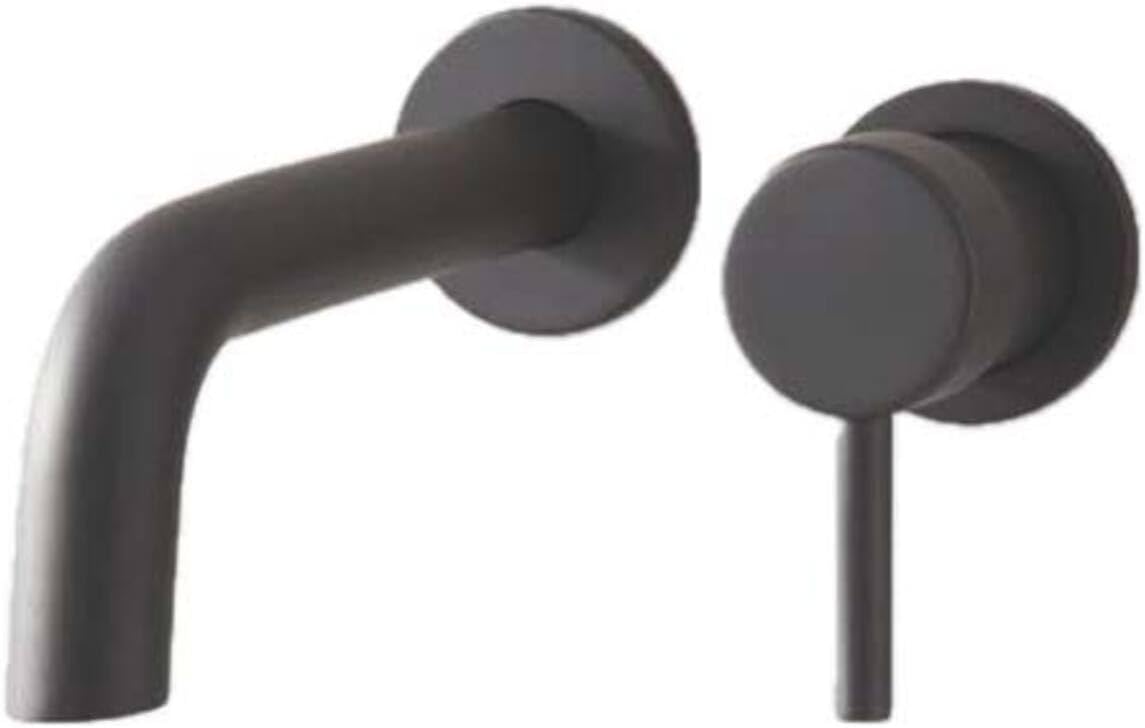 Signature Hardware Rotunda Wall-Mount Bathroom Faucet - Matte Black