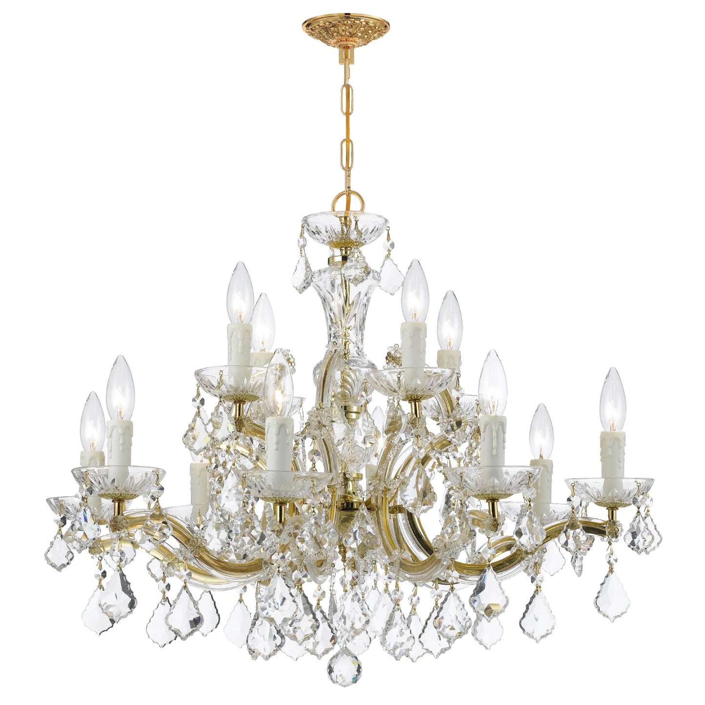 Crystorama 4379-CL-MWP Maria Theresa 12 Light Hand Cut Crystal Chandelier