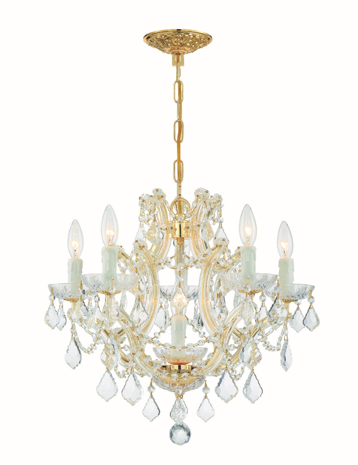 Crystorama 4405-CL-MWP Maria Theresa 6 Light Hand Cut Crystal Mini Chandelier