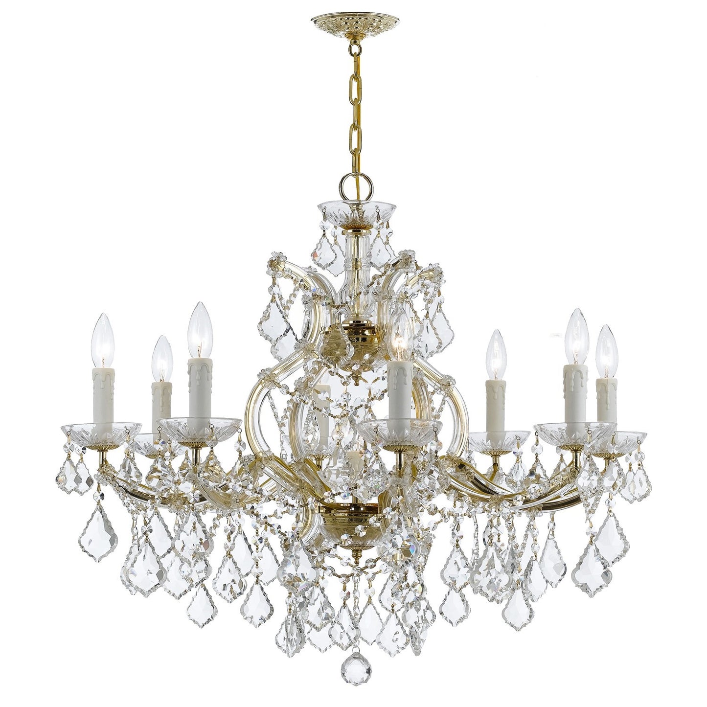 Crystorama 4408-CL-MWP Maria Theresa 9 Light Hand Cut Crystal Chandelier