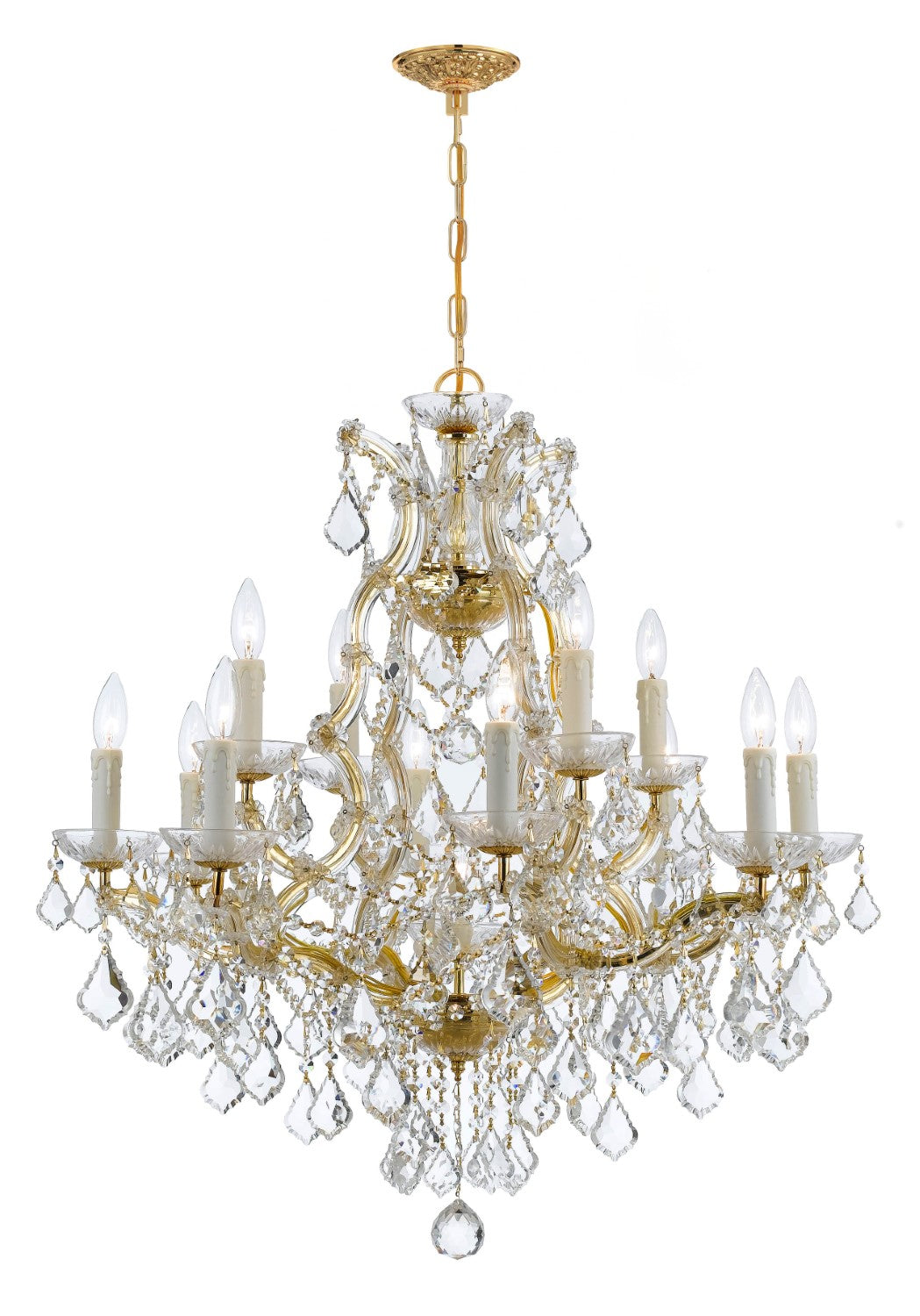 Crystorama 4412-CL-MWP Maria Theresa 13 Light Hand Cut Crystal Chandelier