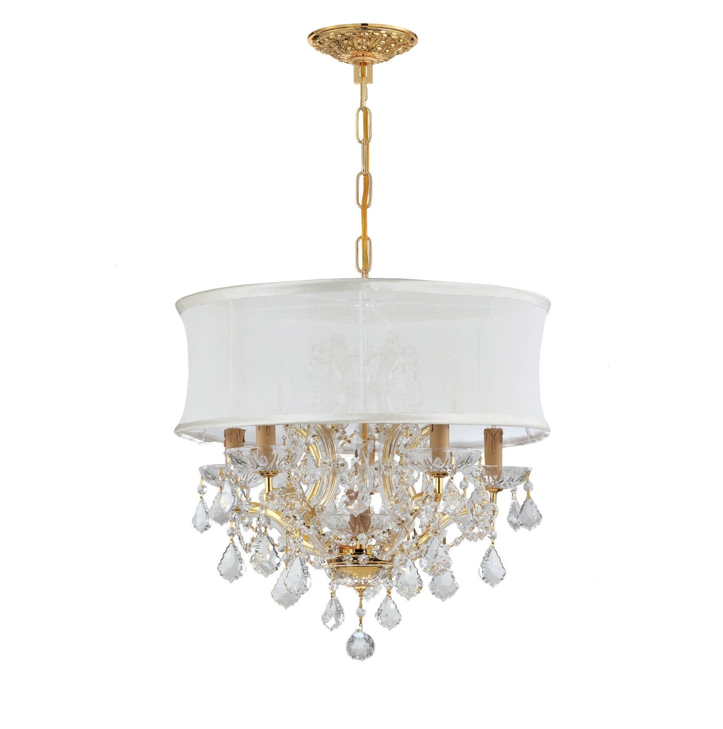 Crystorama 4415-SMW-CLM Brentwood 6 Light Crystal Drum Shade Mini Chandelier