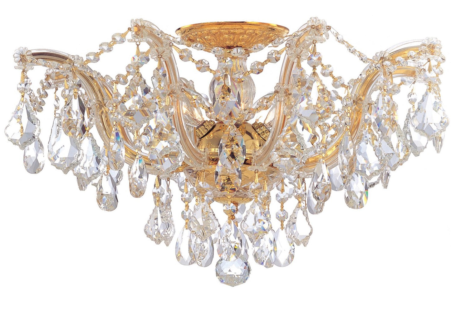 Crystorama 4437-CL-MWP Maria Theresa 5 Light Hand Cut Crystal Ceiling Mount