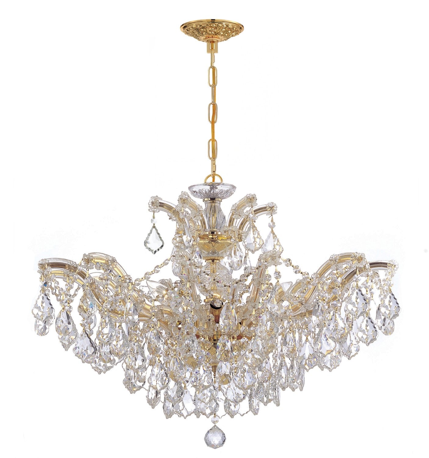 Crystorama 4439-CL-MWP Maria Theresa 6 Light Hand Cut Crystal Chandelier