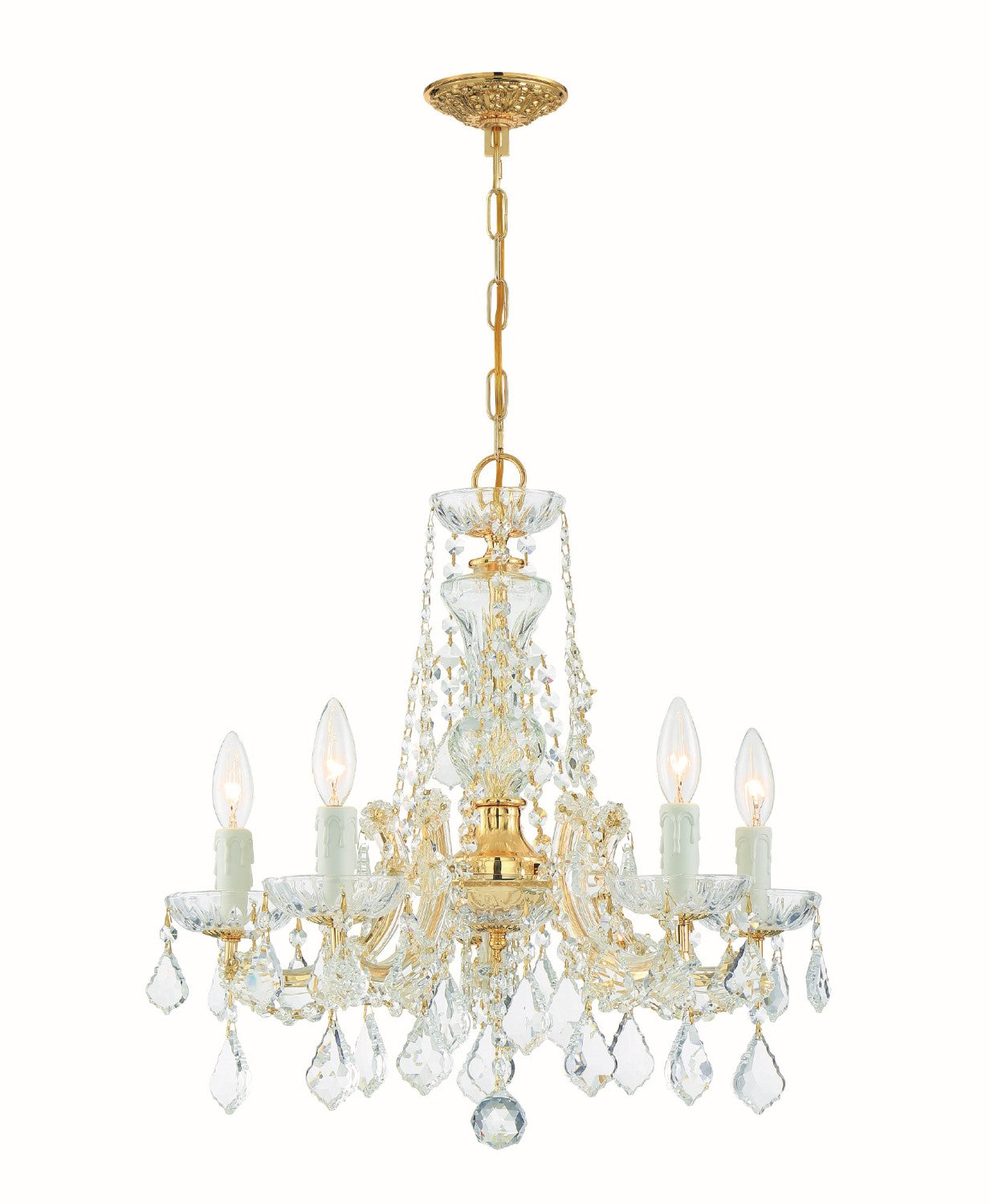 Crystorama 4476-CL-SAQ Maria Theresa 5 Light Spectra Crystal Mini Chandelier