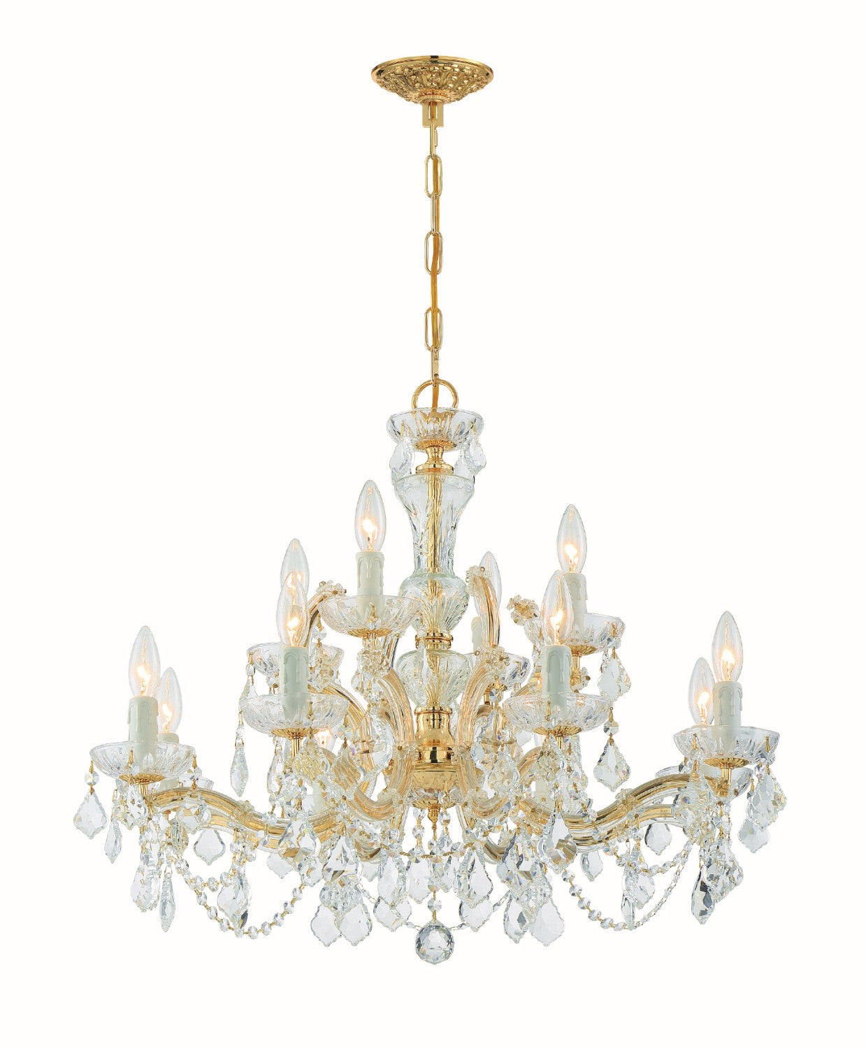 Crystorama 4479-CL-MWP Maria Theresa 12 Light Hand Cut Crystal Chandelier