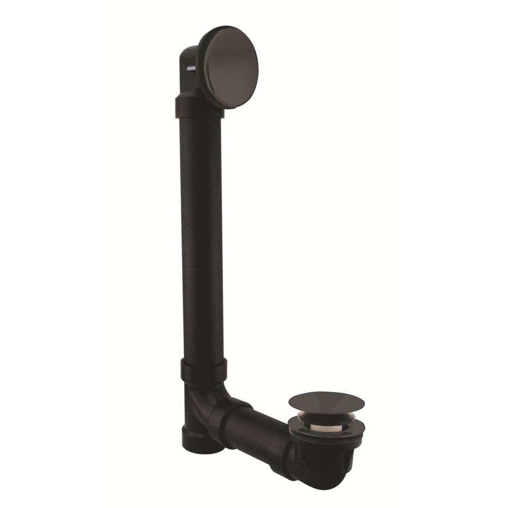 Westbrass 493144H Illusionary Overflow 12 in. and 4 in. Sch. 40 ABS Bath Waste and Overflow with Tip-Toe Bath Drain