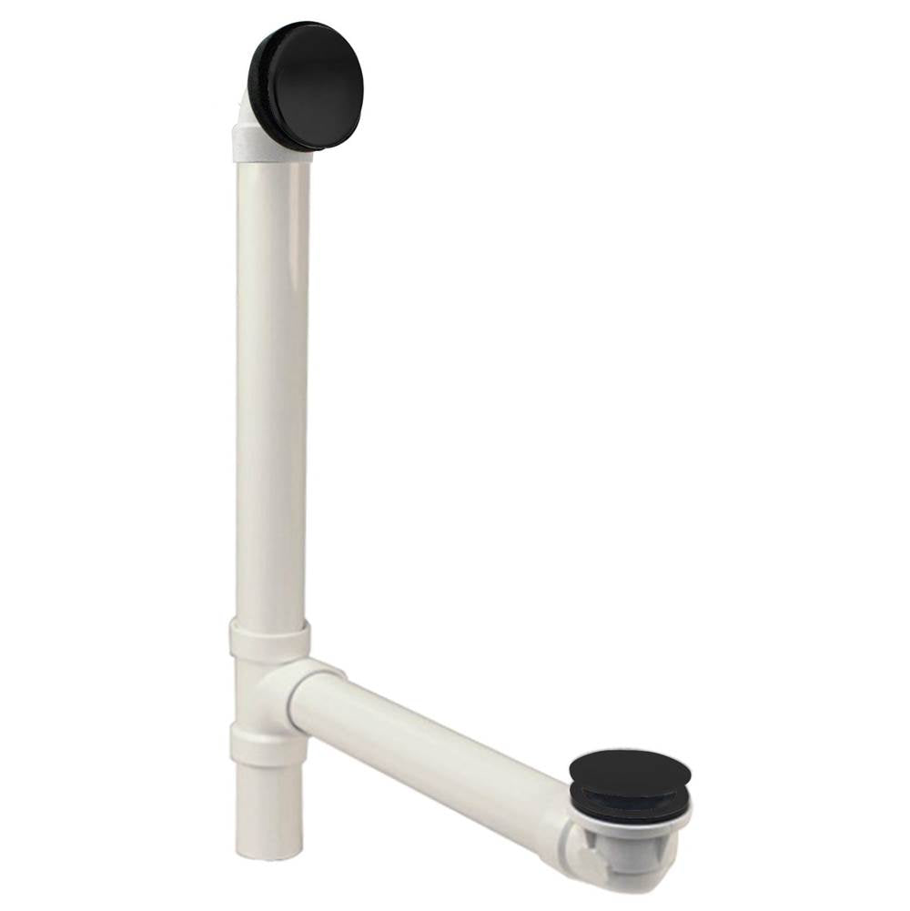 Westbrass 493244H Illusionary Overflow 12 in. and 4 in. Sch. 40 PVC Bath Waste and Overflow with Tip-Toe Bath Drain