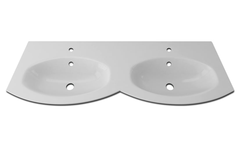 Baden Haus BHOV55R02.100 Olimpia/Vague Resin Basin 54" 1Ø Double Basin